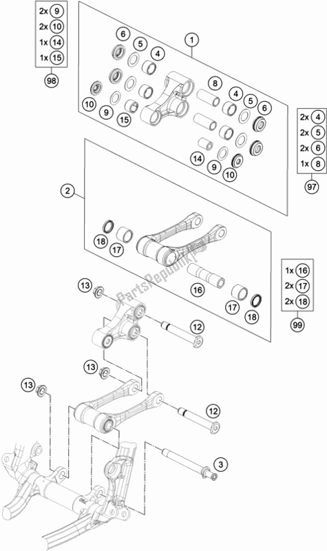 Toutes les pièces pour le Liaison De Levier Pro du Husqvarna FC 450 Rockstar Edition US 2021