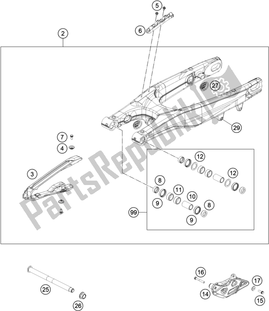 Todas las partes para Brazo Oscilante de Husqvarna FC 450 Rockstar Edition US 2021