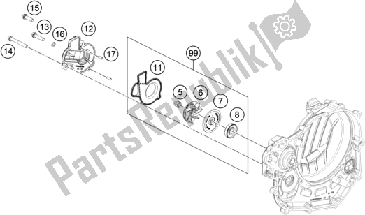 Todas las partes para Bomba De Agua de Husqvarna FC 450 Rockstar Edition US 2021