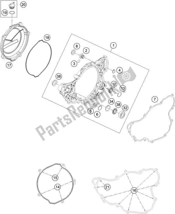 Tutte le parti per il Coperchio Frizione del Husqvarna FE 250 2016