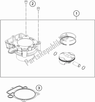 All parts for the Cylinder of the Husqvarna FE 250 2016