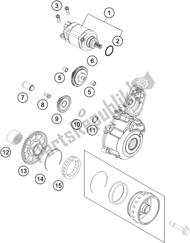 All parts for the Electric Starter of the Husqvarna FE 250 2016