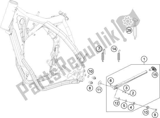 All parts for the Side / Center Stand of the Husqvarna FE 250 2016