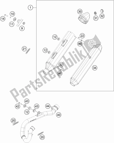 Tutte le parti per il Impianto Di Scarico del Husqvarna FE 250 2017