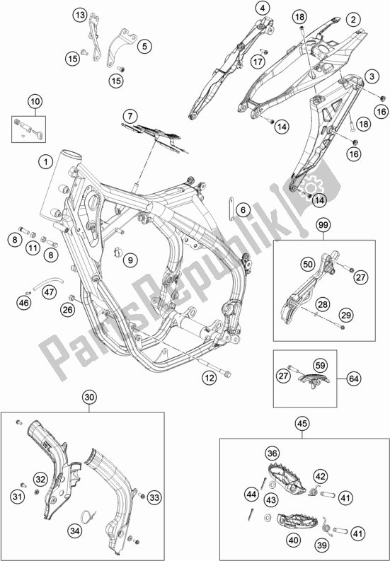 Todas las partes para Marco de Husqvarna FE 250 2017