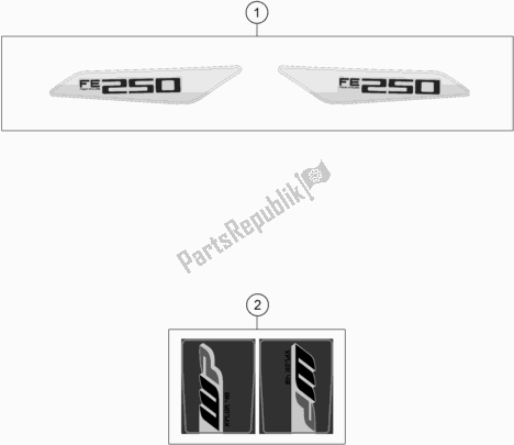 All parts for the Decal of the Husqvarna FE 250 2018