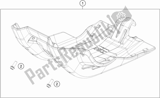 All parts for the Engine Guard of the Husqvarna FE 250 2018