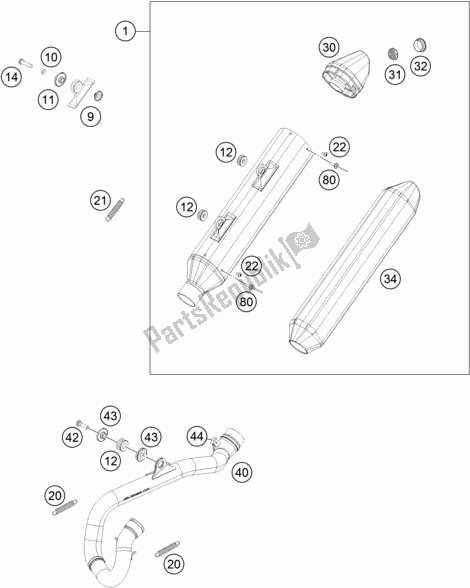 Wszystkie części do System Wydechowy Husqvarna FE 250 2018