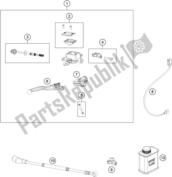 Wszystkie części do Front Brake Control Husqvarna FE 250 2018