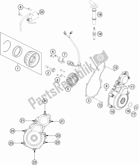 All parts for the Ignition System of the Husqvarna FE 250 2018