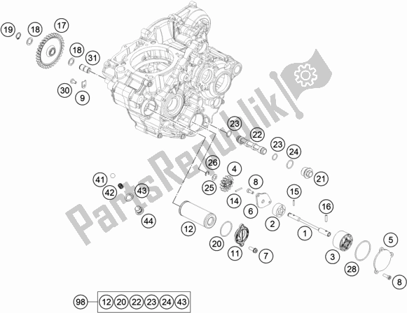 All parts for the Lubricating System of the Husqvarna FE 250 2018