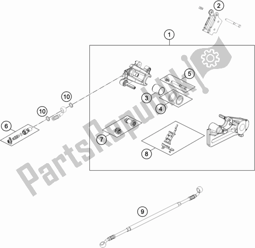 Tutte le parti per il Pinza Freno Posteriore del Husqvarna FE 250 2018 Tutte le parti per il Pinza Freno Posteriore del Husqvarna FE 250 2018