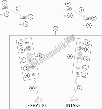 All parts for the Valve Drive of the Husqvarna FE 250 2018