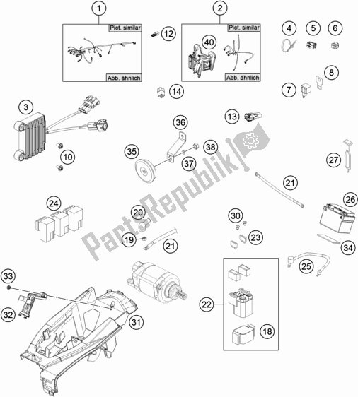 All parts for the Wiring Harness of the Husqvarna FE 250 2018