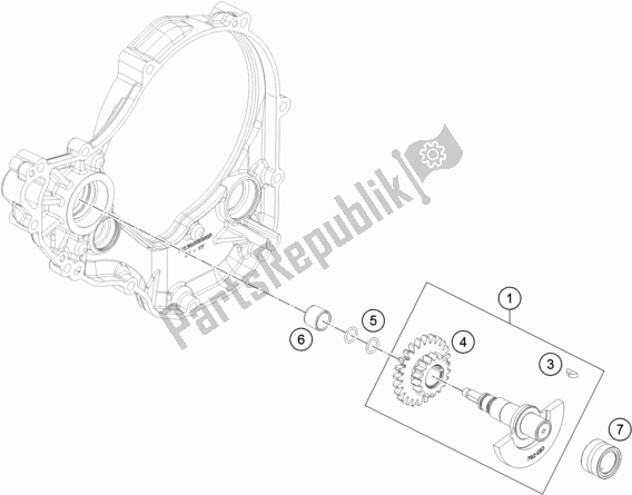 All parts for the Balancer Shaft of the Husqvarna FE 250 2019