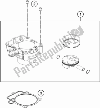 All parts for the Cylinder of the Husqvarna FE 250 2019