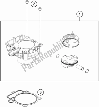 All parts for the Cylinder of the Husqvarna FE 250 2019