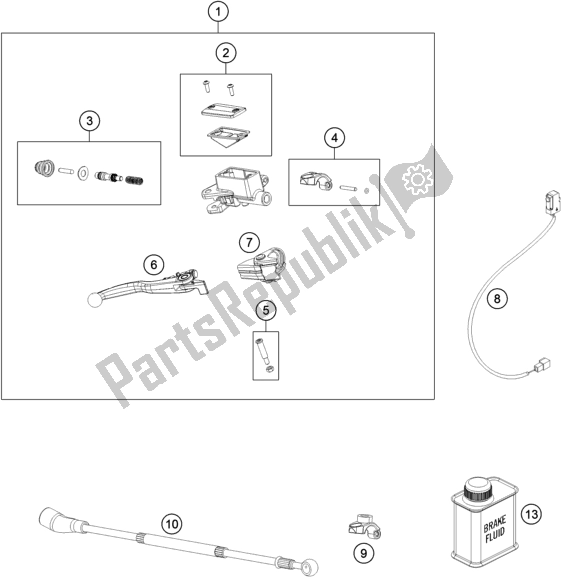 Wszystkie części do Front Brake Control Husqvarna FE 250 2019