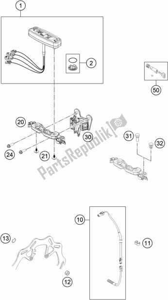 All parts for the Instruments / Lock System of the Husqvarna FE 250 2019