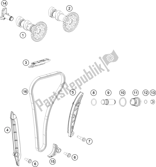 All parts for the Timing Drive of the Husqvarna FE 250 2019