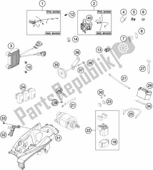 All parts for the Wiring Harness of the Husqvarna FE 250 2019