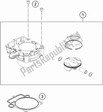 All parts for the Cylinder of the Husqvarna FE 250 EU 2016