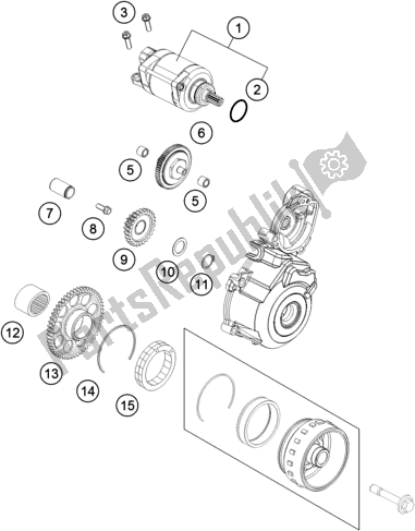 All parts for the Electric Starter of the Husqvarna FE 250 EU 2016