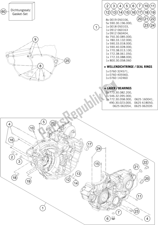 Todas as partes de Caixa Do Motor do Husqvarna FE 250 EU 2016