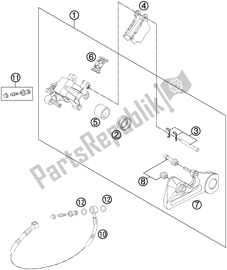 Tutte le parti per il Pinza Freno Posteriore del Husqvarna FE 250 EU 2016