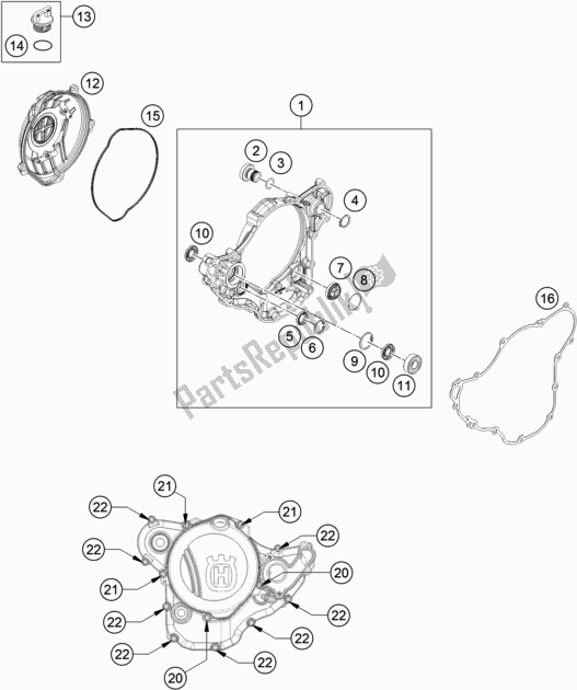 Tutte le parti per il Coperchio Frizione del Husqvarna FE 250 EU 2017