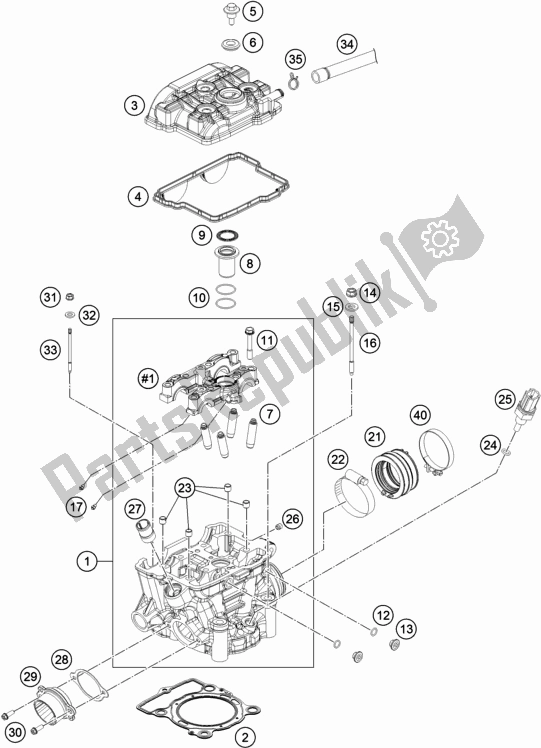 Todas as partes de Cabeça De Cilindro do Husqvarna FE 250 EU 2017