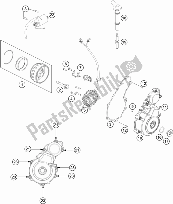 All parts for the Ignition System of the Husqvarna FE 250 EU 2018