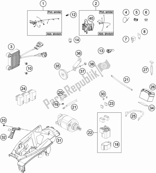 All parts for the Wiring Harness of the Husqvarna FE 250 EU 2019