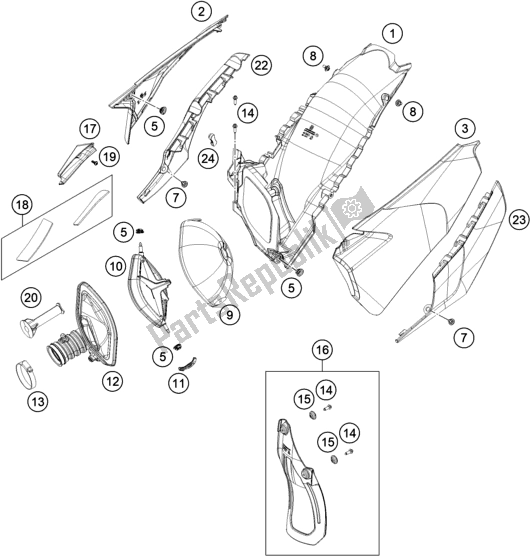 Todas las partes para Filtro De Aire de Husqvarna FE 250 EU 2020