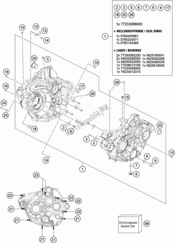 Todas las partes para Caja Del Motor de Husqvarna FE 250 EU 2020