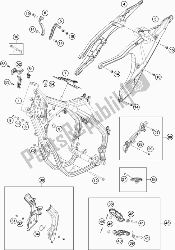 Tutte le parti per il Telaio del Husqvarna FE 250 EU 2020