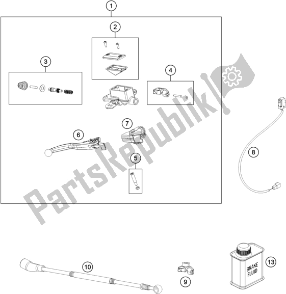 Todas las partes para Front Brake Control de Husqvarna FE 250 EU 2020