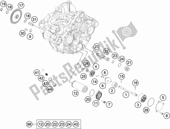 All parts for the Lubricating System of the Husqvarna FE 250 EU 2020