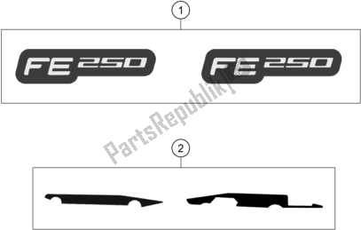 All parts for the Decal of the Husqvarna FE 250 EU 2021