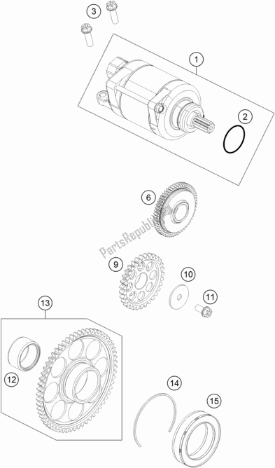 All parts for the Electric Starter of the Husqvarna FE 250 EU 2021