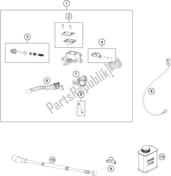 All parts for the Front Brake Control of the Husqvarna FE 250 EU 2021