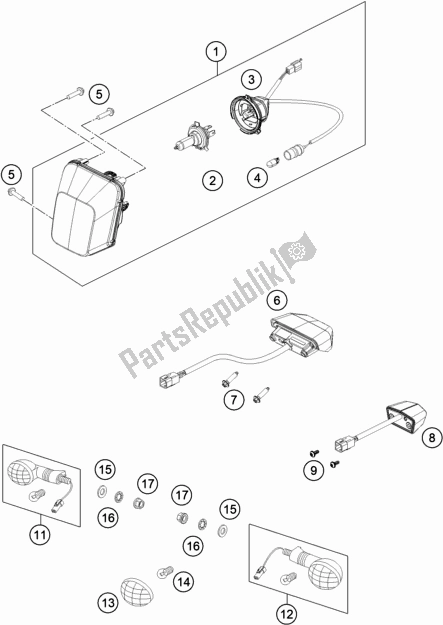 All parts for the Lighting System of the Husqvarna FE 250 EU 2021