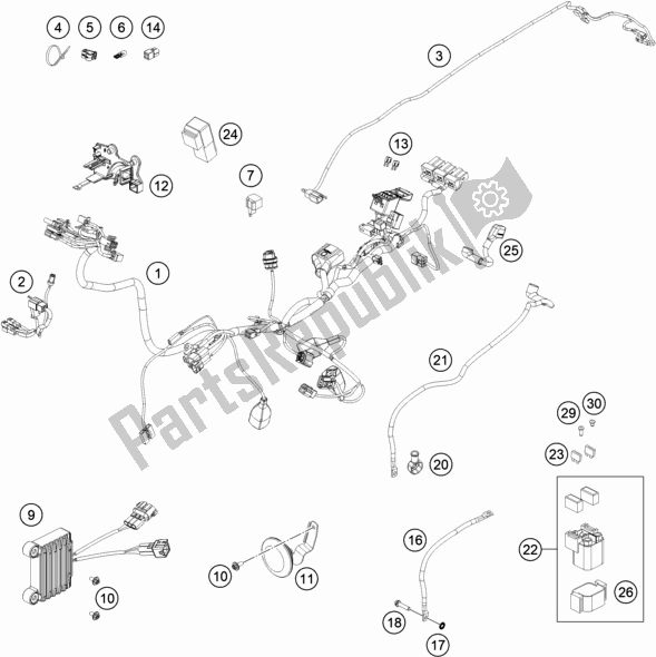 All parts for the Wiring Harness of the Husqvarna FE 250 EU 2021