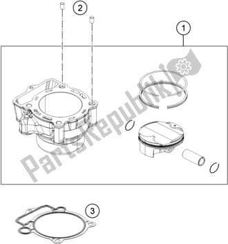 All parts for the Cylinder of the Husqvarna FE 350 2016