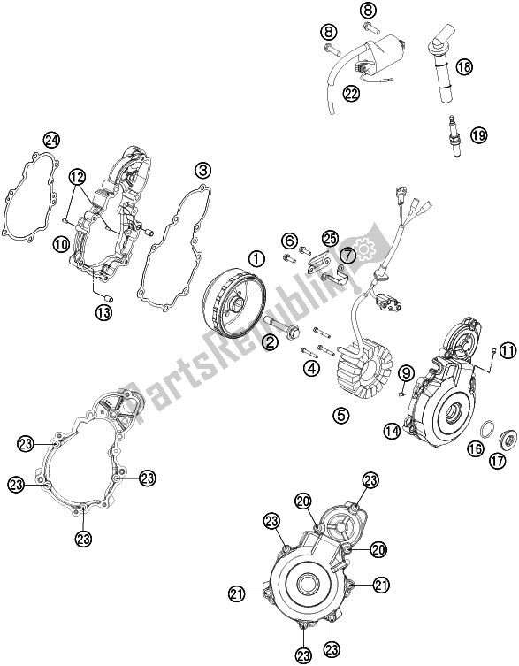 All parts for the Ignition System of the Husqvarna FE 350 2016