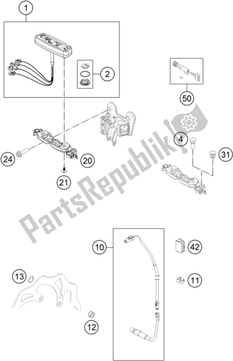 All parts for the Instruments / Lock System of the Husqvarna FE 350 2016