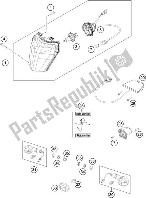 All parts for the Lighting System of the Husqvarna FE 350 2016