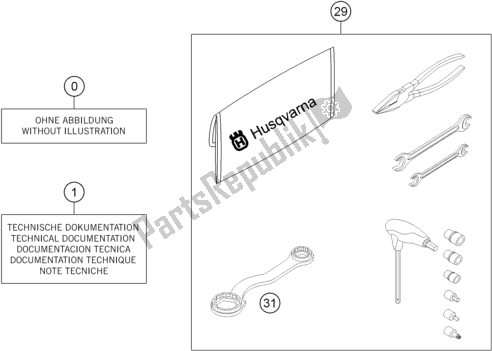 All parts for the Seperate Enclosure of the Husqvarna FE 350 2016