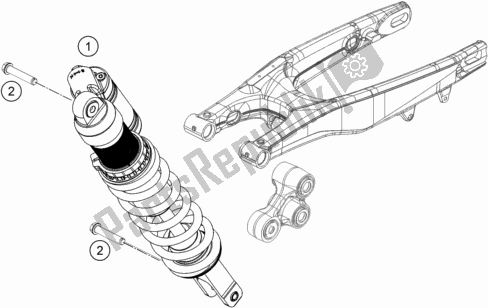 Alle onderdelen voor de Schokdemper van de Husqvarna FE 350 2016