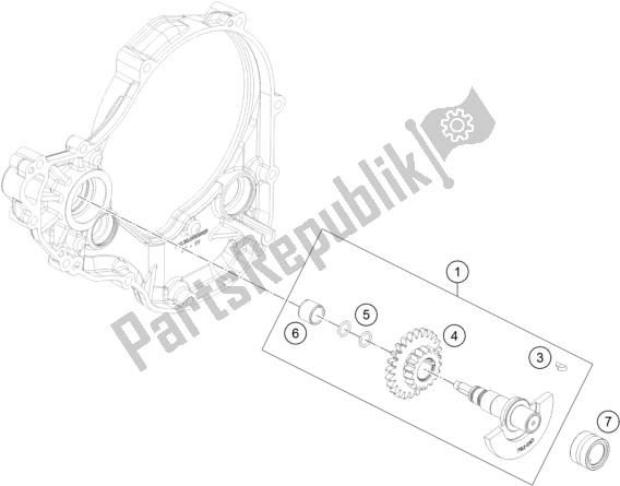 All parts for the Balancer Shaft of the Husqvarna FE 350 2017